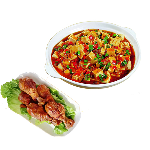 周六午餐：麻辣豆腐+卤鸡腿