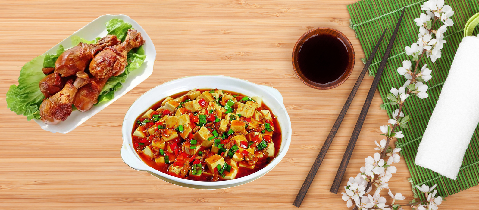 周六午餐：麻辣豆腐+卤鸡腿